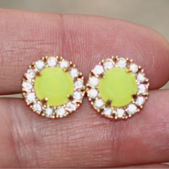 Kate Spade Secret Garden Yellow Pave Stud Earrings - Picture 2 of 2